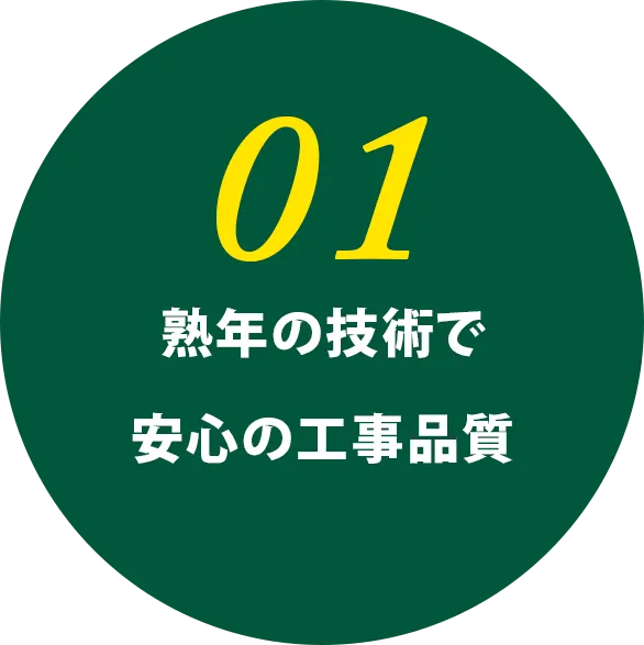 熟年の技術で安心の工事品質